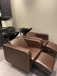 Luxury faux leather hair salon sinks shampoo station