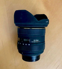 Sigma EX10-20 mm F 1.4 - 5.6 DC HMS lens with an $80.00 Sigma UV