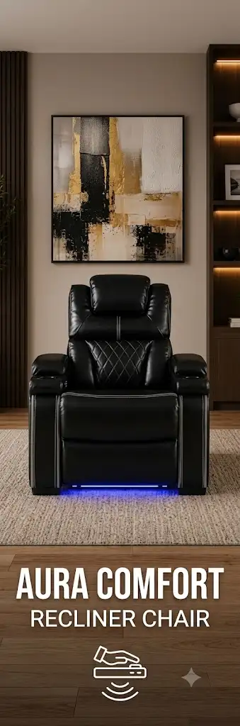 Luxury Power Recliner Chair – Home Theater Seating with LED, View more
