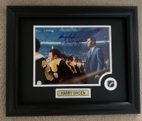 Harry Sinden Boston Bruins Coach Photo Framed Autographed