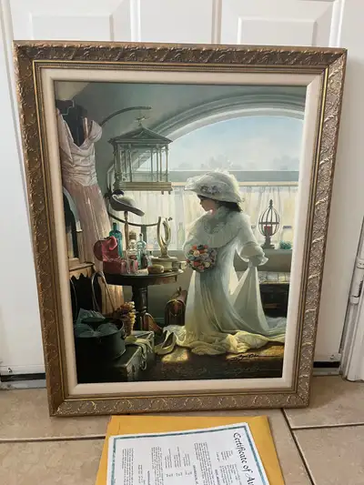Pre owned Greg Olsen Daddy’s Little Girl Portrait Art Print Signed. Certificate of Authenticity incl...
