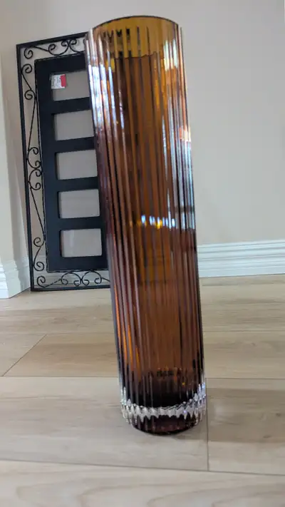 Amber Glass Cylinder Vase, View more