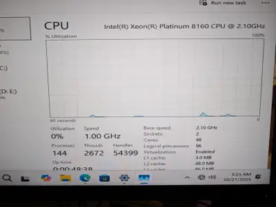 Option #1 ($1250) Very good condition Lenovo ThinkStation p720 with DUAL XEON Platinum 8160 24-core...