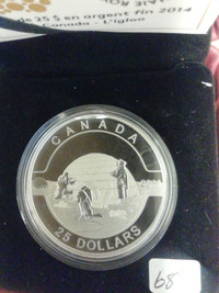 2014 Royal Canadian Mint$25 O Canada The igloo fine silver  coin