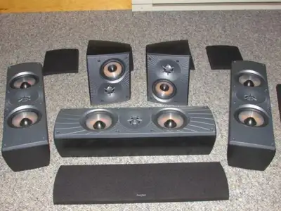I am selling 4 speakers -used for the front (left, right), surround or center speaker in a surround...
