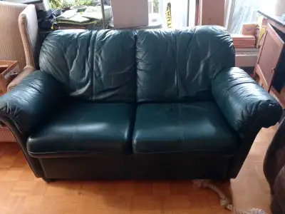 Leather Love seat, View more