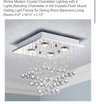 Shrine Modern Crystal Chandelier, View more