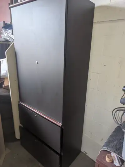 Black Storage Cabinet / Wardrobe with Drawers – Excellent Condit, View more