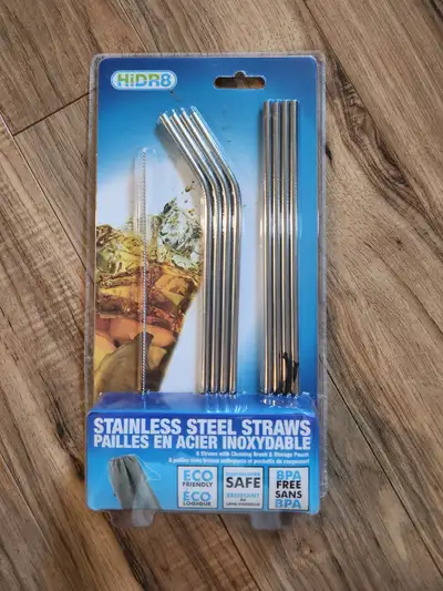 NEW IN PACKAGE stainless steel straws, View more