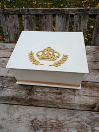 Wooden Keepsake Box, Can Be Painted, 6"H x 12.25"W x 10"D