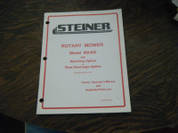 Steiner MX460 Rotary Mowers  with Mulching Owners, Parts Manual