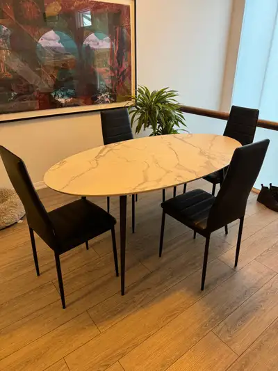 Structube Sasha Marble Dining Table & Chairs, View more