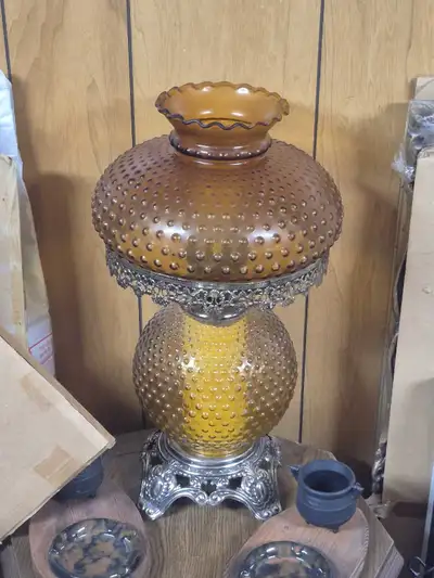 Vintage amber Table Lamp, View more