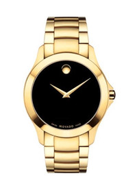 Movado Men's Watch Masino Gold Black Dial men Watch - 607034