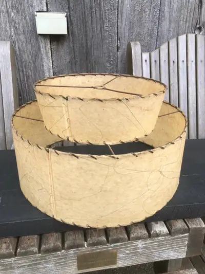 Vintage Antique MCM 2 Tier Lamp Shade Fibreglass Retro Decor , View more
