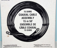 50' (15 m.) Never-Used Coaxial Cable 75 ohms