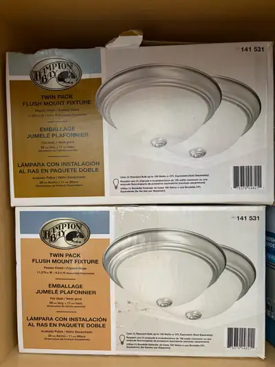 New Twin Pack Flush Mount Fixtures - Hampton Bay, View more