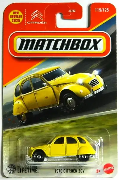 Matchbox 1/64 scale 1970 Citroen 2CV diecast new sealed, $5. Pickup in north Ajax, shipping extra.