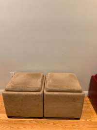 Mint - High quality ~ A pair of accent Dark Beige ottoman/chair