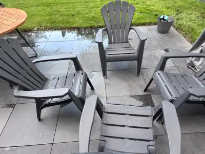 4 chaises + fire pit, View more
