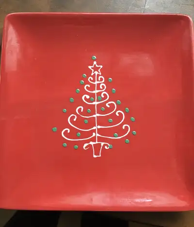 4 Pretty Christmas dessert/appetizer plates~, View more