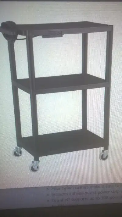 Adjustable-Height Mobile Plastic Utility AV Cart, View more
