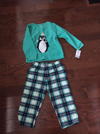 Size 4 fleece pyjamas (pjs), pants and vest - brand new