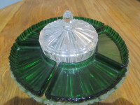 VINTAGE GLASS SERVING TRAY
