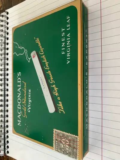 Vintage Tobacco Cigarette Box & Player’s Tin Can, View more