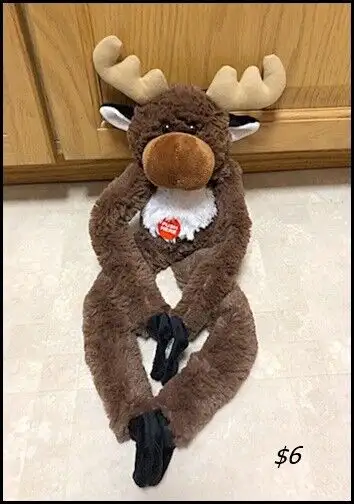 Cute 20" Brown Moose with velcro hands/feet and makes sounds, View more