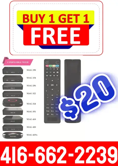 Replacement Remote Control for MAG TV boxes! This remote is compatible with a wide range of models,...