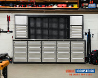 Value Industrial Silver 10FT-40D-3 Workbench Cabinets - 10 foot