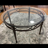 Bombay coffee table metal/glass 90cm diameter 