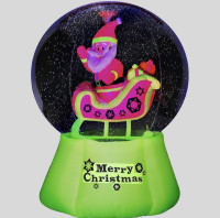 Inflatable Santa Snow Globe Airblown 6ft with Blacklight