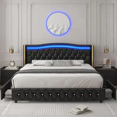 Brand New 4-Drawer King Bed with Headboard $259, View more
