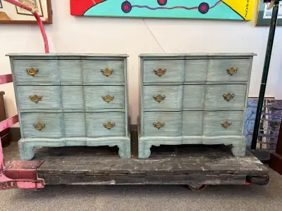 Pair of Edwardian solid  mahogany nightstands side end tables , View more