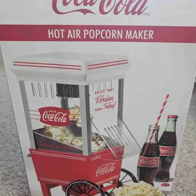 Coca-Cola Themed Hot Air Popcorn Maker – New in Box!, View more