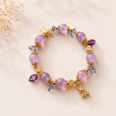 Amethyst Charm Bracelet – Natural Crystal Jewelry, View more