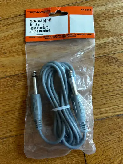 Realistic 72” Shielded Hi-Fi Cable. Phone Plug to Phone Plug, View more