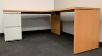 Herman Miller L-Shaped Desk with Pedestal Storage
