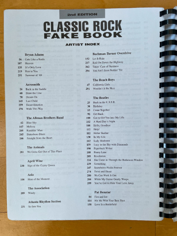 Classic Rock Fake Book (2nd Edition) in Other in Ottawa - Image 4