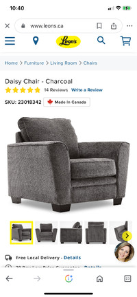 Leon’s Daisy charcoal grey living room chair