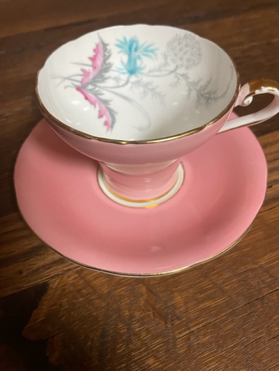 Collectible Aynsley Pink Corset tea cup and saucer- No chips or cracks.