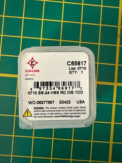 Cle-line C65817 3/8-24 die, View more