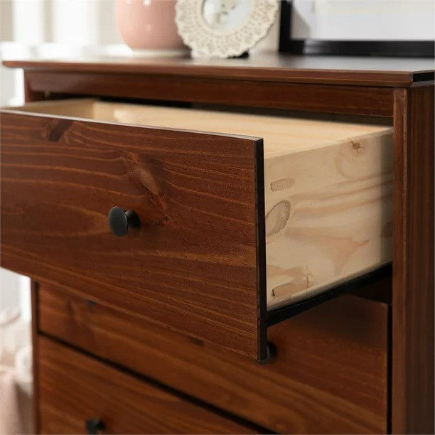 4 Drawer Solid Wood Dresser in Walnut in Dressers & Wardrobes in Mississauga / Peel Region - Image 3
