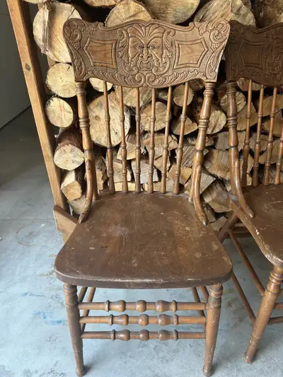 Early 1900s North Wind Press‑Back Dining Set, View more