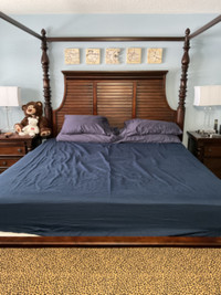 King bed solid wood 4 post bed