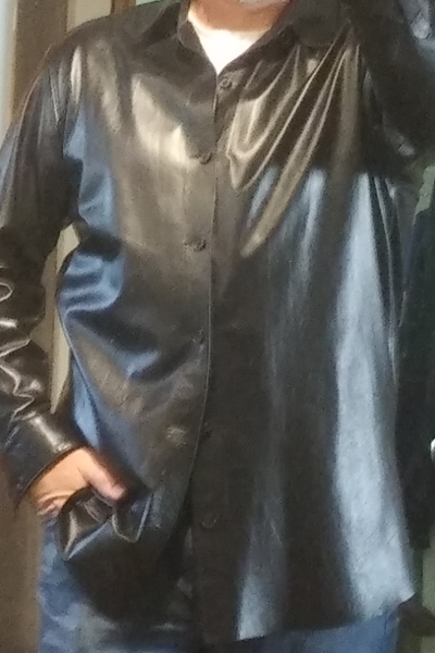 Gap brown leather pant 36 / 38 and Rudsak leather shirt, View more