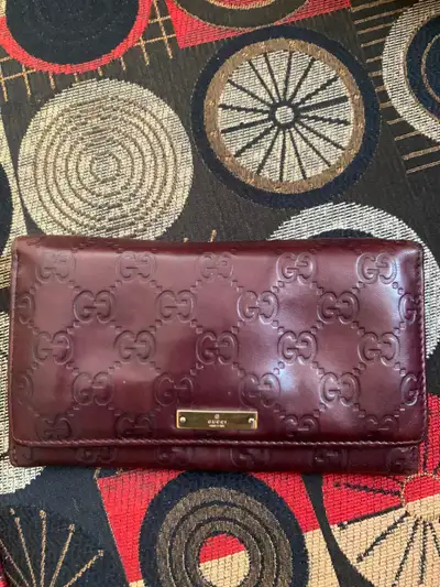 AUTH GUCCI Ssima GG Monogram Long Bifold Wallet SOLD, View more