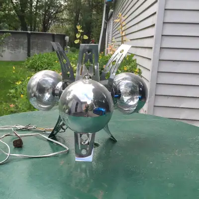 Space age chrome Swag lamp Vintage mid century moderne, View more